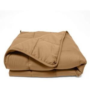 Superior Microfiber Weighted Blanket, Perfect for Adults, Heavy Blankets, Warm, Cozy, Comfy Bedding, Bedroom, Couch Throw, Blankets for Lounging, Modern Quilted Blanket, 48″ x 72″, 15 Pounds, Black(Taupe)