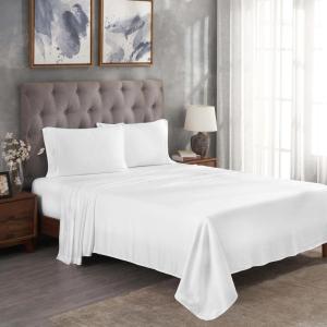 Superior Modal from Beechwood 300-Thread Count Solid Deep Pocket Sheet Set, King, White, 4-Piece SetxSuperior(White)