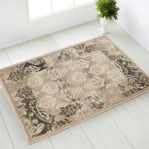 Superior Modern Mystique Collection Area Rug, 8mm Pile Height with Jute Backing, Elegant Multi-colored Damask Pattern, Anti-Static, Water-Repellent Rugs – Brown, 5′ x 8′ Rug(Beige)
