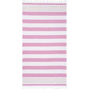 Superior Oversized Cotton Beach Towel for Adults and Kids, Quick Drying Towels for Pool, Spa, Resort, Hotel, Camping, Travel, Super Absorbent, Striped with Tassels, Tropical Cabana Collection, Black(Cerise)