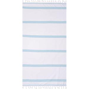 Superior Oversized Cotton Beach Towel for Adults and Kids, Quick Drying Towels for Pool, Spa, Resort, Hotel, Camping, Travel, Super Absorbent, Striped with Tassels, Tropical Cabana Collection, Black(Cyan)