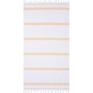 Superior Oversized Cotton Beach Towel for Adults and Kids, Quick Drying Towels for Pool, Spa, Resort, Hotel, Camping, Travel, Super Absorbent, Striped with Tassels, Tropical Cabana Collection, Black(Yellow)