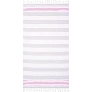 Superior Oversized Cotton Beach Towel for Adults and Kids, Quick Drying Towels for Pool, Spa, Resort, Hotel, Camping, Travel, Super Absorbent, Striped with Tassels, Tropical Cabana Collection, Black(Sunset)