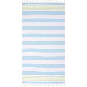 Superior Oversized Cotton Beach Towel for Adults and Kids, Quick Drying Towels for Pool, Spa, Resort, Hotel, Camping, Travel, Super Absorbent, Striped with Tassels, Tropical Cabana Collection, Black(Key West)