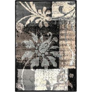 Superior Pastiche Floral Patchwork Non-Slip Indoor Washable Area Rug, 10′ x 14′, Brown(Beige)