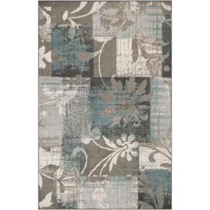 Superior Pastiche Floral Patchwork Non-Slip Indoor Washable Area Rug, 10′ x 14′, Brown(Rivulet)