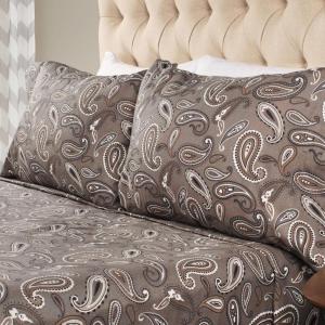 Superior Premium Cotton Flannel Sheets, All Season 100% Brushed Cotton Flannel Bedding, 4-Piece Sheet Set with Deep Fitting Pockets – Grey Paisley, Queen Bed(Grey – Z)