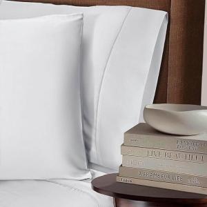 Superior Rayon from Bamboo 300 Thread Pillowcase Set, Lightweight, Soft Pillowcases, Guest Bedroom Pillow Covers, Bedding Basics, Bed Essentials, Luxury Sateen Weave, 2 Pack, King, Grey(White)
