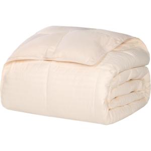 Superior Reversible Down Alternative Polyfill Blanket with Striped Microfiber Shell – King, Grey(Ivory)