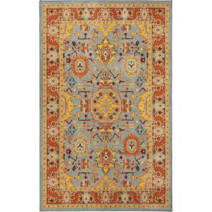 Superior Rylstone Rustic Tribal Medallion Indoor Area Rug for Living Room, Bedroom, Office, Kitchen, Dining, Washable Rugs, Foam Backing, Hadar Collection-Mac, 2′ x 3′, Blue(Multi-colored)