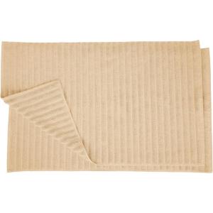 Superior Striped Bath Mat 2-Pack, 100% Combed Cotton, Luxury Spa Ribbed Texture, Durable and Washable Bathroom Mats – Aster Blue, 22″ x 35″ each(Camel)