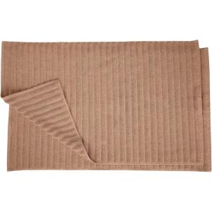 Superior Striped Bath Mat 2-Pack, 100% Combed Cotton, Luxury Spa Ribbed Texture, Durable and Washable Bathroom Mats – Aster Blue, 22″ x 35″ each(Coffee)