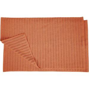 Superior Striped Bath Mat 2-Pack, 100% Combed Cotton, Luxury Spa Ribbed Texture, Durable and Washable Bathroom Mats – Aster Blue, 22″ x 35″ each(Copper)