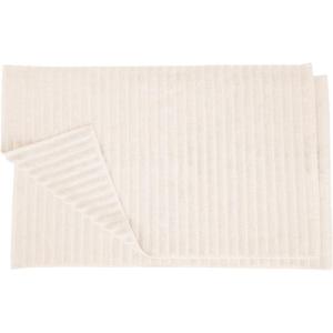 Superior Striped Bath Mat 2-Pack, 100% Combed Cotton, Luxury Spa Ribbed Texture, Durable and Washable Bathroom Mats – Aster Blue, 22″ x 35″ each(Ivory)