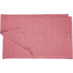 Superior Striped Bath Mat 2-Pack, 100% Combed Cotton, Luxury Spa Ribbed Texture, Durable and Washable Bathroom Mats – Aster Blue, 22″ x 35″ each(Rosewood)