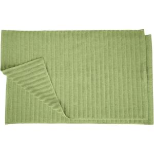 Superior Striped Bath Mat 2-Pack, 100% Combed Cotton, Luxury Spa Ribbed Texture, Durable and Washable Bathroom Mats – Aster Blue, 22″ x 35″ each(Terrace Green)
