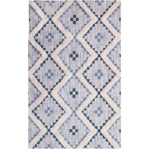 Superior Talluah | Indoor Printed Hand-Tuffed Room Decor for Bedroom Aesthetic Area Rug for Living Room | 5′ x 8′ | Rust-Black(Cerulean – Dark Denim)