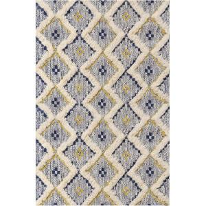 Superior Talluah | Indoor Printed Hand-Tuffed Room Decor for Bedroom Aesthetic Area Rug for Living Room | 5′ x 8′ | Rust-Black(Gold – Navy Blue)