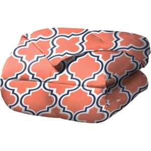 Superior Trellis Comforter Set with Pillow Shams, Luxurious & Soft Microfiber with Down Alternative Fill, Contemporary Geometric Trellis Design – Full/Queen Bedding Set, Coral(Coral)