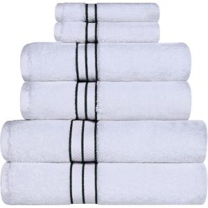 Superior Turkish Cotton Ultra-Plush 6-Piece Towel Set, Ideal for Master Bath, Guest Bathroom, Fast Drying, Shower, Spa, Face/Washcloths, Hand, Bath Towels, Absorbent, Home Basics, Tea Rose(Teal)