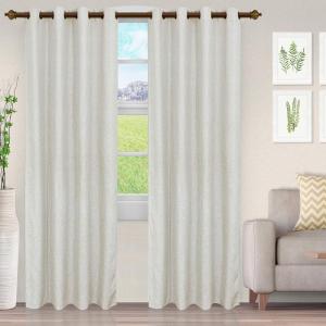 Superior Venetian Damask Jacquard Curtains, Window Accent, Perfect for Family Room or Bedroom, Vintage, Traditional, Classic with Rod Pockets or Grommets, Curtain Set of 2 Panels, 52″ X 96″, Gold(Silver)