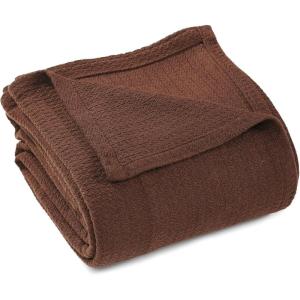 Superior Waffle Weave Cotton Blanket, for Picnic, Beach, Traveling or Camping, Comfy Blanket, Bedroom Decor, Essentials, Cover for Bed, Couch, Lounging, Honeycomb Knit, Full/Queen, Turquoise(Chocolate)
