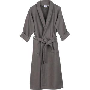 Superior Waffle Weave Cotton Unisex Bathrobe with Belt, Soft and Absorbent Robe for Men and Women Bath Essentials Robes(Charcoal)