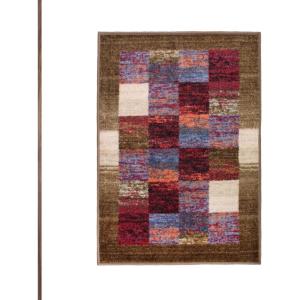 Superior Washable Indoor Area Rug, for Dining, Kitchen, Office, Modern Floor Decor, Soft Aesthetic Rugs, Abstract Brushstrokes Indoor Rug, Brayton Collection, 5′ x 8′, Orange(Brown-burgundy)