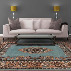 Superior Washable Indoor Area Rug, for Dining, Kitchen, Office, Modern Floor Decor, Soft Aesthetic Rugs, Abstract Brushstrokes Indoor Rug, Brayton Collection, 5′ x 8′, Orange(Blue/Green – Z)