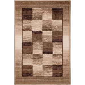 Superior Washable Indoor Area Rug, for Dining, Kitchen, Office, Modern Floor Decor, Soft Aesthetic Rugs, Abstract Brushstrokes Indoor Rug, Brayton Collection, 5′ x 8′, Orange(Chocolate)