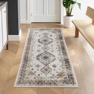 Superior Washable Indoor Large Area Rug, Nylon, Home Decor, Living Room, Bedroom, Hallway, Office, Machine Wash, Durable Cotton Backing, Traditional, Zadar Collection, 10′ x 14′, Navy Blue/Ivory(Beige Ivory)