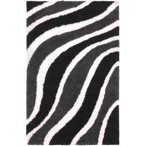 Superior Waverling Shag Indoor Area Rug, Black, 4′ x 6′