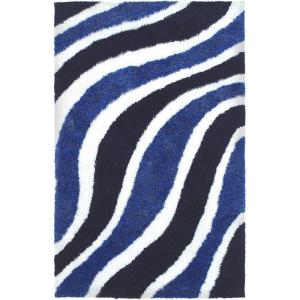 Superior Waverling Shag Indoor Area Rug, Navy Blue, 5′ x 8′