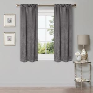 Superior Waverly Blackout Curtain Set of 2, Thermal Insulated Panel Pair with Grommet Top Header, Beautiful Embossed Wave Room Darkening Drapes, Available in 4 Lengths – Ivory, 52”x84” each(Silver)