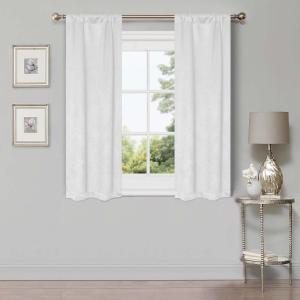 Superior Waverly Blackout Curtain Set of 2, Thermal Insulated Panel Pair with Grommet Top Header, Beautiful Embossed Wave Room Darkening Drapes, Available in 4 Lengths – Ivory, 52”x84” each(Snow White)