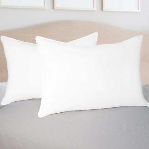 Superior White Down Alternative Pillow 2-Pack, Premium Hypoallergenic Microfiber Fill, Medium Density for Back, Stomach, and Side Sleepers – King Size, Solid White(White – Z)