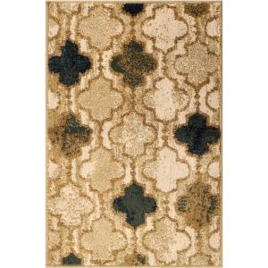 Superior Witland Modern Trellis Indoor Area Rug with Jute Backing Decor for Bedroom, Office, Living Room, Entryway, Vintage Tribal Area Rugs Viking Collection, 8′ x 10′, Royal Blue(Cream)