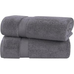 Superior Zero Twist 100% Cotton Bathroom Towels, Super Soft, Fluffy, and Absorbent, Premium Quality 6 Piece Towel Set with 2 Washcloths, 2 Hand Towels, and 2 Bath Towels, Coral(Grey)