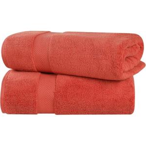 Superior Zero Twist 100% Cotton Bathroom Towels, Super Soft, Fluffy, and Absorbent, Premium Quality 6 Piece Towel Set with 2 Washcloths, 2 Hand Towels, and 2 Bath Towels, Coral(Brick)
