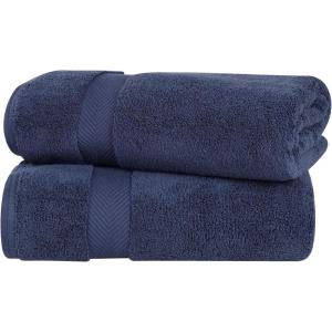 Superior Zero Twist 100% Cotton Bathroom Towels, Super Soft, Fluffy, and Absorbent, Premium Quality 6 Piece Towel Set with 2 Washcloths, 2 Hand Towels, and 2 Bath Towels, Coral(Midnight Blue)