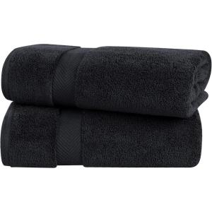 Superior Zero Twist 100% Cotton Bathroom Towels, Super Soft, Fluffy, and Absorbent, Premium Quality 6 Piece Towel Set with 2 Washcloths, 2 Hand Towels, and 2 Bath Towels, Coral(Black)