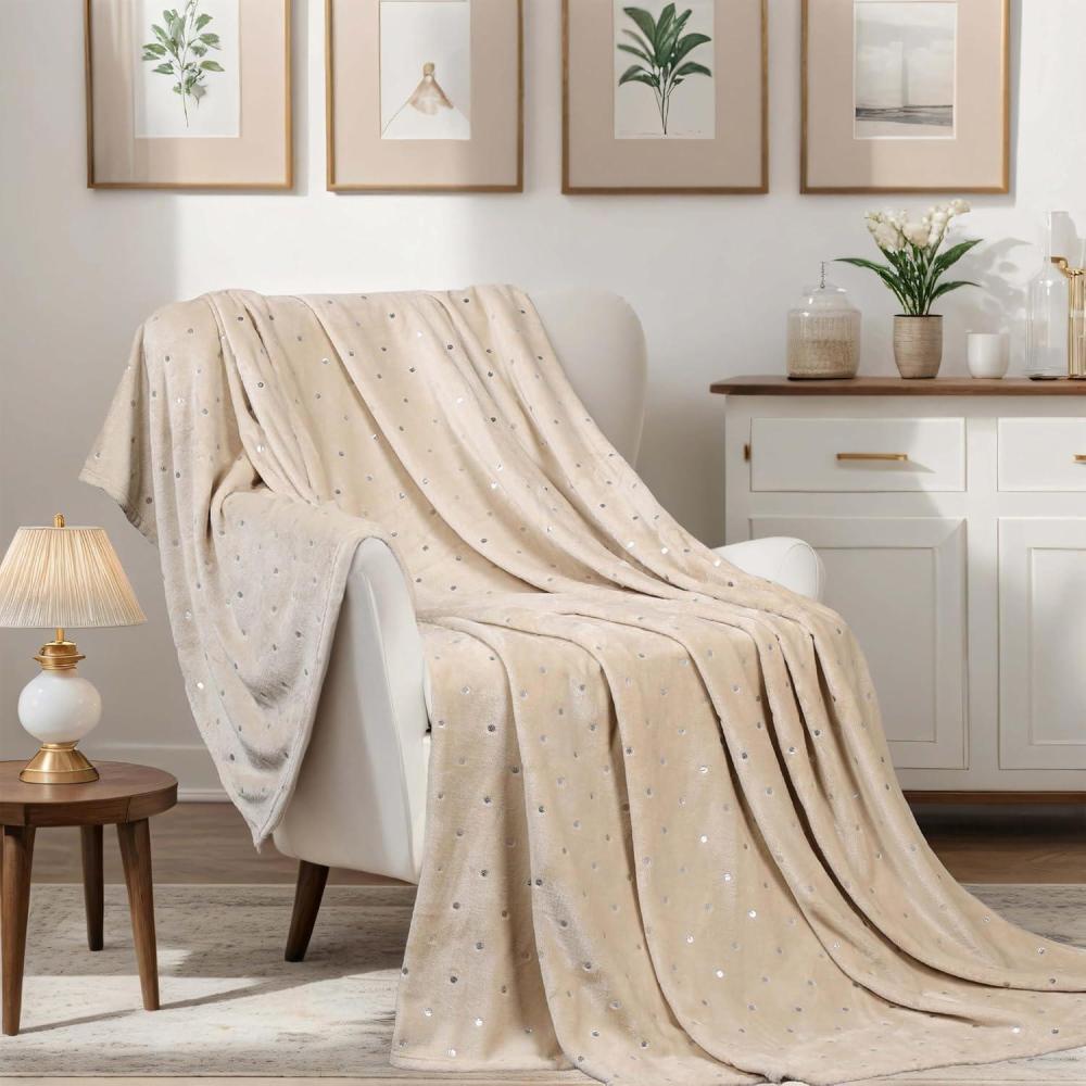 imageSuperior Quilted Diamond Throw Blanket Soft Plush Fleece Blanket for Couch Bed ampamp Living Room Cozy Lightweight All Season Alaska Blanket FullQueen GoldLinen