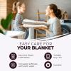 Superior Basketweave Cotton Blanket – Soft & Comfy Medium-Weight Cover for Bed, Bedding, Bedroom, Living Room Couch Throw, Lounging – Modern Boho Woven Design – California King Size, Plum(Plum – Z)