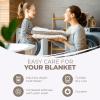 Superior Basketweave Cotton Blanket – Soft & Comfy Medium-Weight Cover for Bed, Bedding, Bedroom, Living Room Couch Throw, Lounging – Modern Boho Woven Design – California King Size, Plum(Khaki)