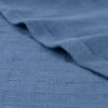 Superior Basketweave Cotton Blanket – Soft & Comfy Medium-Weight Cover for Bed, Bedding, Bedroom, Living Room Couch Throw, Lounging – Modern Boho Woven Design – California King Size, Plum(Denim Blue)