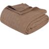 Superior Basketweave Cotton Blanket – Soft & Comfy Medium-Weight Cover for Bed, Bedding, Bedroom, Living Room Couch Throw, Lounging – Modern Boho Woven Design – California King Size, Plum(Taupe – Z)