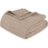 Superior Basketweave Cotton Blanket – Soft & Comfy Medium-Weight Cover for Bed, Bedding, Bedroom, Living Room Couch Throw, Lounging – Modern Boho Woven Design – California King Size, Plum(Khaki)