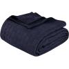 Superior Basketweave Cotton Blanket – Soft & Comfy Medium-Weight Cover for Bed, Bedding, Bedroom, Living Room Couch Throw, Lounging – Modern Boho Woven Design – California King Size, Plum(Navy Blue – Z)