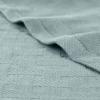 Superior Basketweave Cotton Blanket – Soft & Comfy Medium-Weight Cover for Bed, Bedding, Bedroom, Living Room Couch Throw, Lounging – Modern Boho Woven Design – California King Size, Plum(Light Blue – Z)