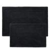 Superior Non-Slip 2 Piece Bath Rug Set, Ultra Plush, Soft and Absorbent 100% Combed Cotton Pile – Traditional Oval Bath Mat Set, Plum(Black)